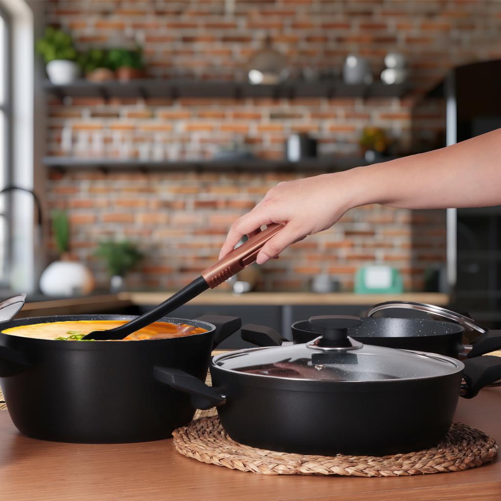 Serenk Превосходный набор из 7 предметов гранитных кастрюль и сковород для индукции