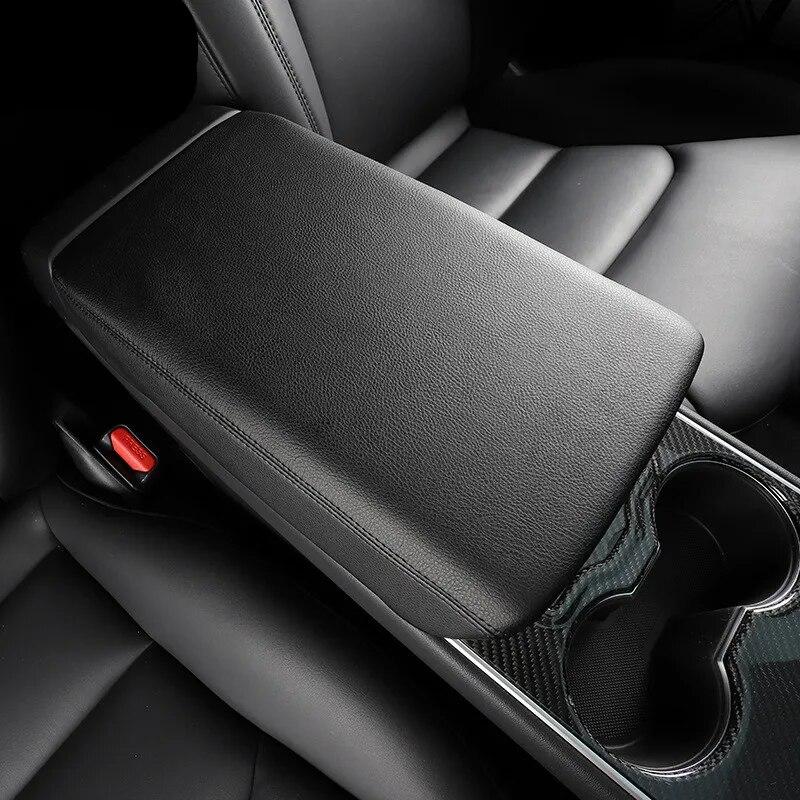 For Tesla Model 3 Model Y Car Armrest Box Protective Cover Central Control Armrest Cover Leather Accessories Decoration Interior