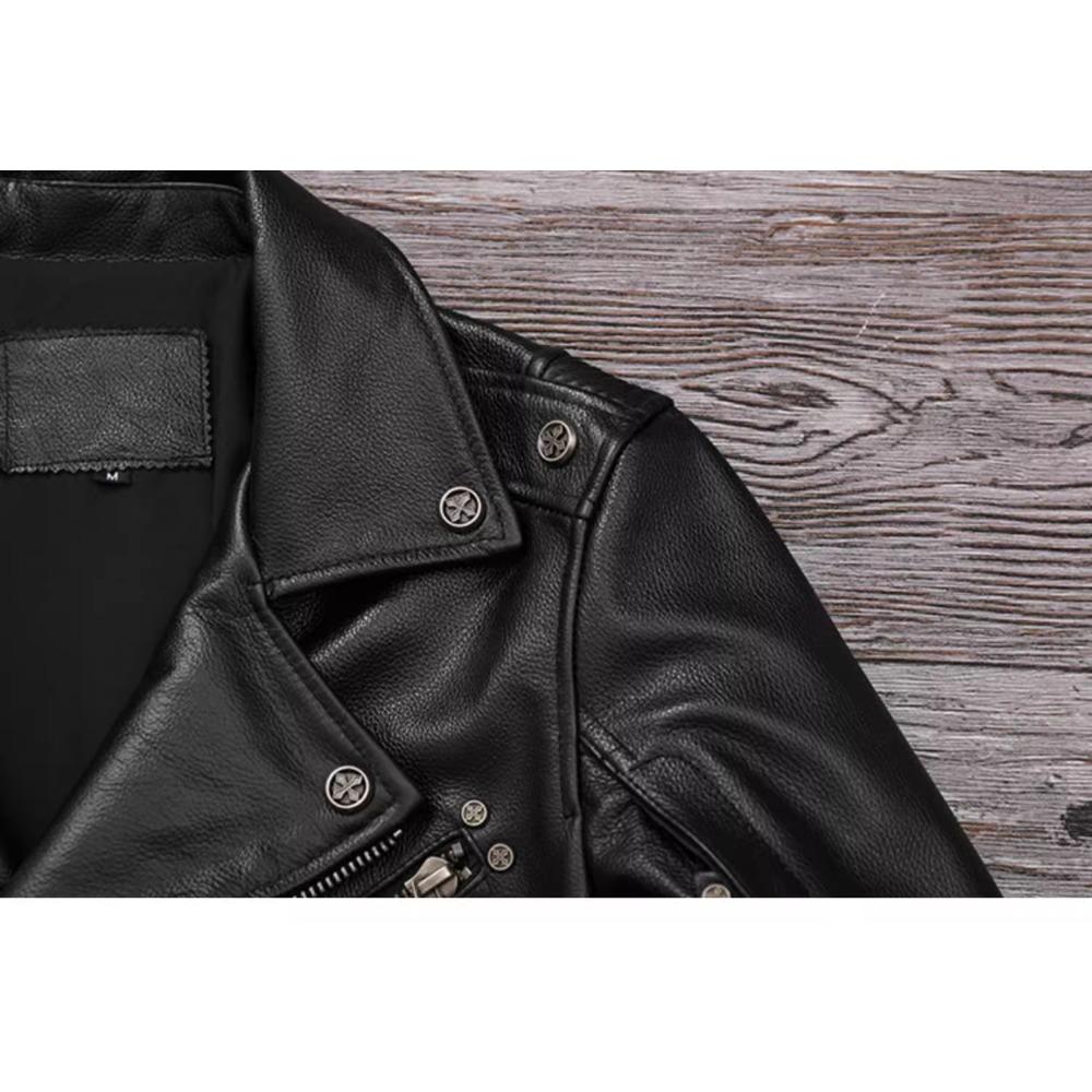 Китайский размер Тяжелая мотоциклетная куртка из натуральной коровьей кожи Верхний слой Повседневный винтажный ретро мото костюм кожаное пальто Зима