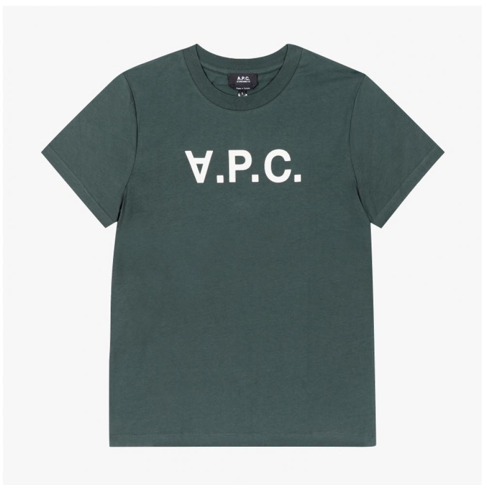 Apesse Cohbm M26384 Kma Vert Fonce Blanc Vpc Velvet Logo Standard Grand Common Short Sleeve Tee