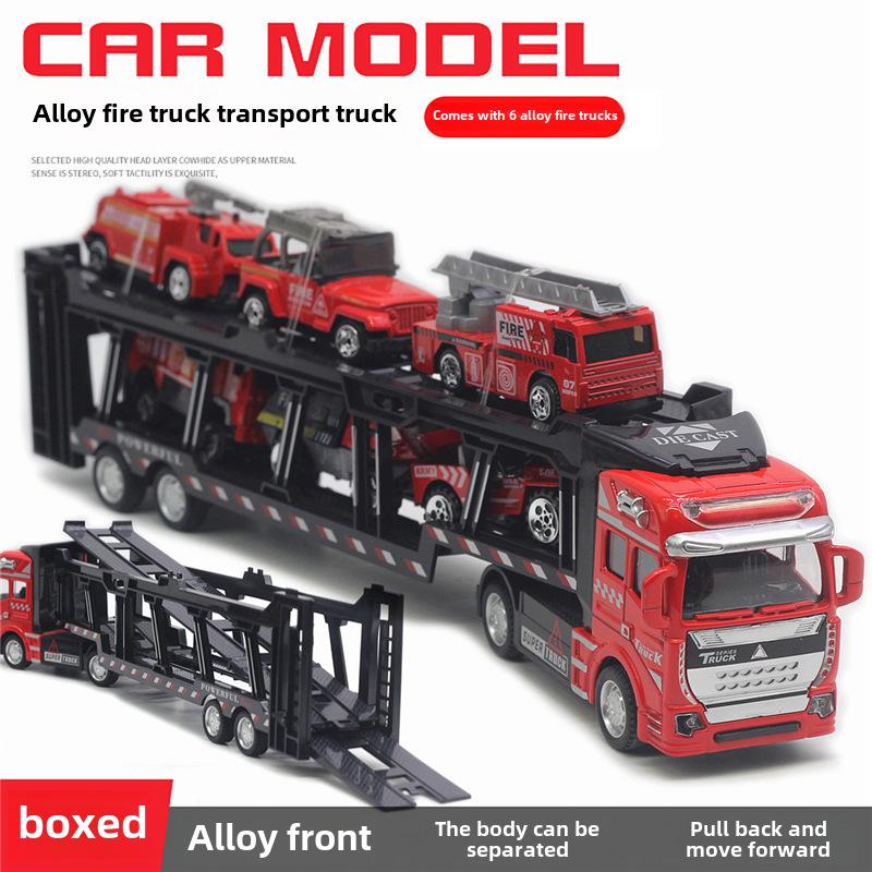 Трансграничный сплав большой инженерный транспортный грузовик тягач модель игрушка для мальчиков с английской упаковкой