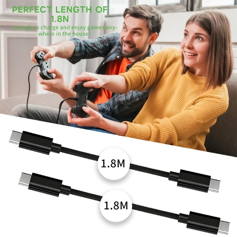 Быстрозарядный кабель Type C - Type C, 1,8 м, Speed Cord, подходит для игровых консолей Switch2, P5, X S и мобильных устройств