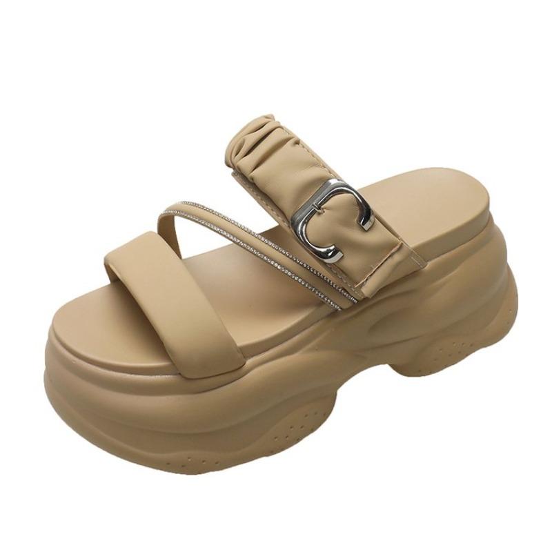 Модные женские туфли 2024 года на ультравысоких каблуках, модные женские босоножки на толстой подошве с эффектом бисквита, увеличивающие рост, для женщин небольшого роста