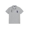 Polo SS23 Brand Logo Embroidered Straight-Cut Short Sleeve Polo Shirt Men Tops Gray MNPOKNI1N822430-020