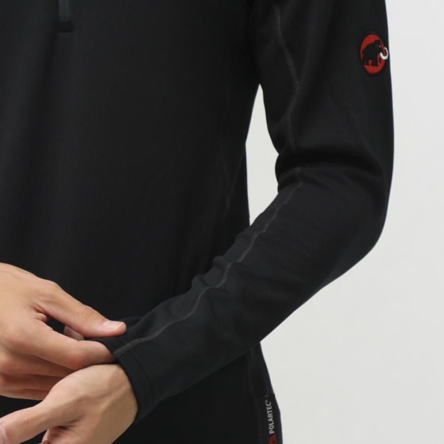Mammut Мужская футболка с длинным рукавом и молнией на половину Aenergy ML однотонная tops Черный 1016-01660