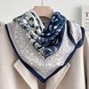 Chessboard plaid 71CM cotton and linen silk scarf small square scarf women's spring and autumn summer thin scarf scarf linen headscarf belt