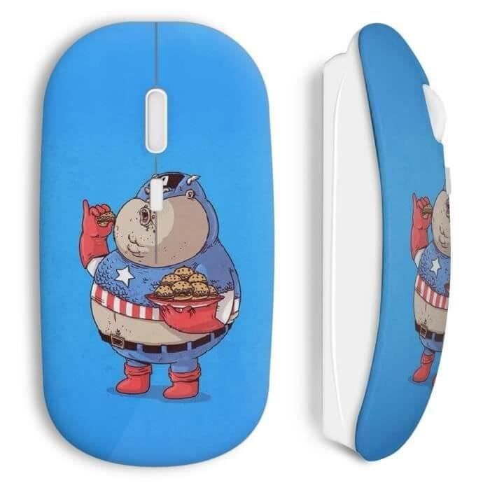 Souris Sans Fil - MANIACASE - Captain America - Optique - USB wifi - Compatible Mac et PC