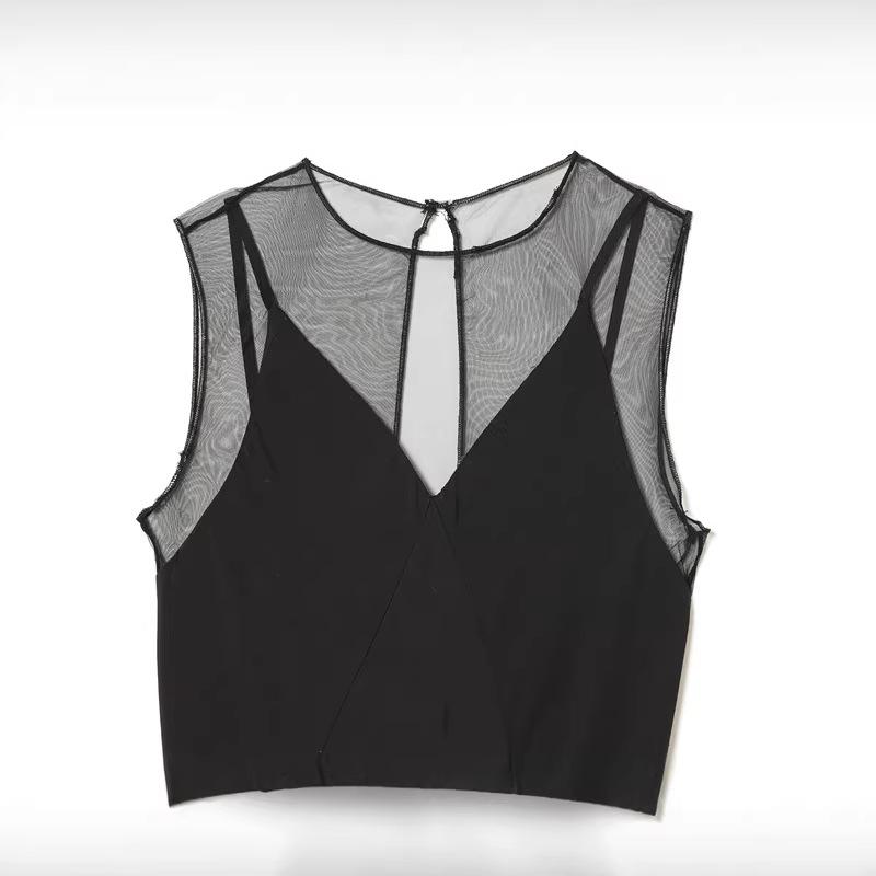 2025 Winter European & American Style Elegant Little Black See-through Dress