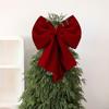 Extra Large Red Velvet Bow Christmas Tree Topper Bows DIY Wreaths Wedding Xmas Party 2025 Christmas Decoration New Year Supplies