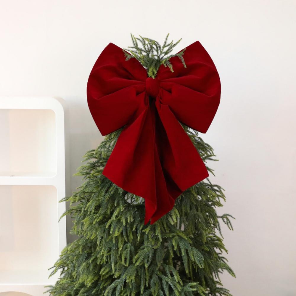 Extra Large Red Velvet Bow Christmas Tree Topper Bows DIY Wreaths Wedding Xmas Party 2025 Christmas Decoration New Year Supplies