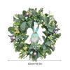 Artificial Easter Wreath Simulated Bird Egg Garland Spring Easter Colorful Green Leaf Wreath for Front Door with Easter Decorations