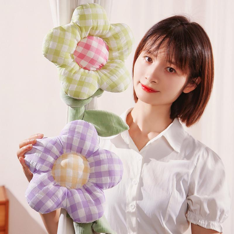 90 см Мультяшные бытовые игрушки Многофункциональные решетки Подсолнухи Мягкие растения Детская кровать Декор Украшение комнаты Шторы Пряжка Подарки