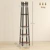 Industrial-Style Four Shelf Coat Stand - Brown/Black