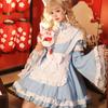Sweet Lolita Maid Dress Light Blue Soft Girl Women Princess Dresses Kawaii Cosplay Costume