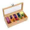 Portable Tea Packet Box Bamboo Teabag Holder Portable Tea bag Storage Box  Home Office Spices