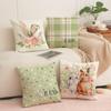 Пасхальная подушка Цветочный принт с кроликом Наволочка Декор для дома Подушка Подушка Льняная Наволочка для подушки