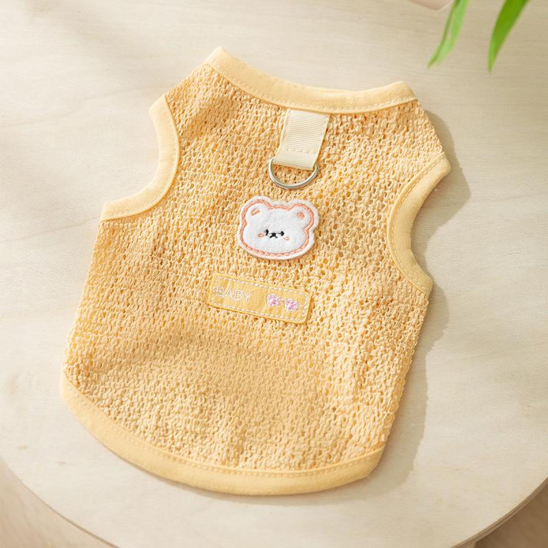 Летний жилет Four Seasons Striped Bear Vest Teddy Bigbear Universal Dog Clothing для маленьких и средних собак Pet Cat Clothing
