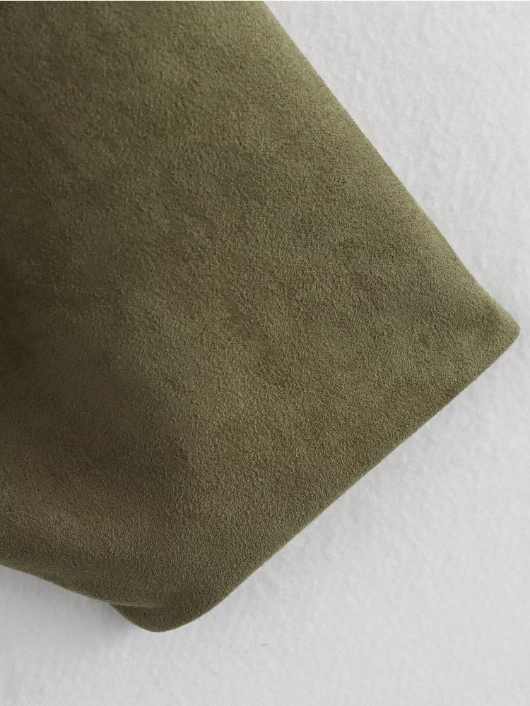 Женская замшевая куртка-бомбер Весна Новая мода Длинный рукав Молния Оверсайз Однотонное пальто-бомбер Шикарная леди 2026 Уличная одежда B88824