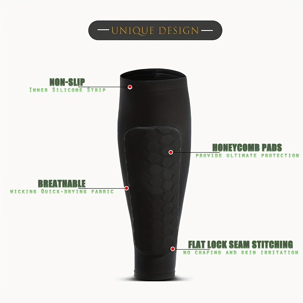 Футбольная защита голени для взрослых и подростков, компрессионный рукав для голени с сотовой накладкой, поддерживающий протектор 1 шт.