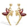 [B2392] - Gold Plated 'Tinker Bell' Golden Garnet Earrings - 19 Mm