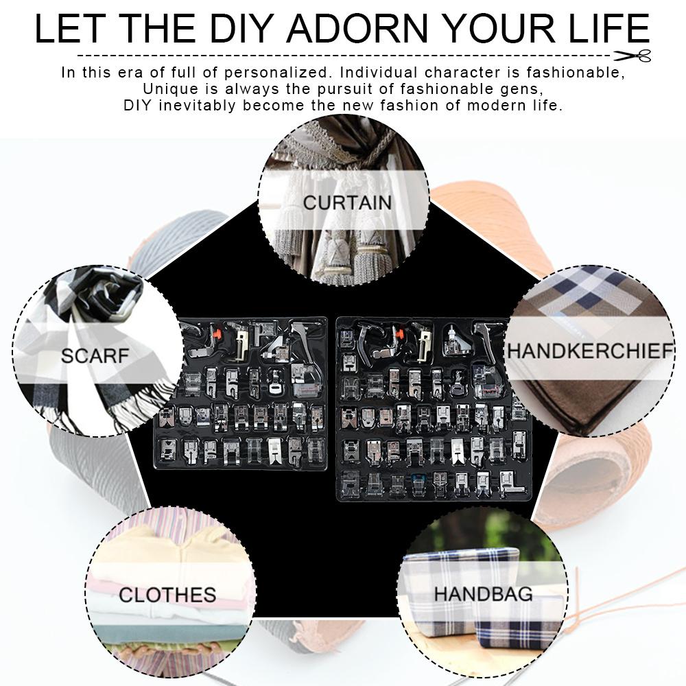 Для Brother Singer Janome вязание потайным стежком, штопка, аксессуары для швейных машин, набор прижимных лапок, 32/42 шт.