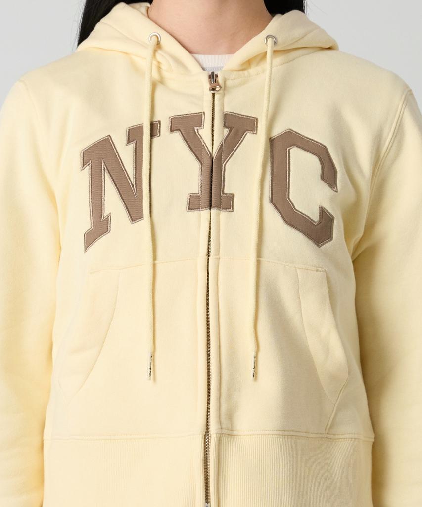 Champion Женская укороченная худи на молнии NYC Кремовая