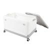 Folding Storage Bin with Lid Wheels PP Stackable Rolling Utility Storage Box Container with Handle for Clothes Books