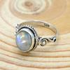 Moonstone 925 Sterling Silver Ring, Oval Gemstone Handmade Women Boho Ring