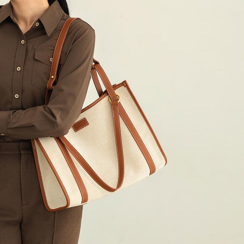 VENOF Большая вместительная женская сумка через плечо 2025 года, модная высококачественная сумка-шоппер из холста для поездок на работу, новая роскошная большая сумка для женщин