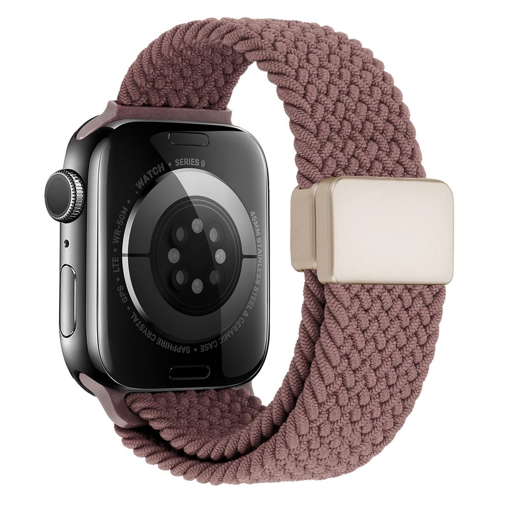 Ремешок для Apple Watch Series 10 Ultra 9 8 7 SE 6 5 4 3 2 1 46 мм 49 мм 45 мм 44 мм 42 мм, нейлоновый регулируемый ремешок с магнитной застежкой