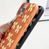 Кожаный текстурный TPU противоударный чехол для iPhone 16 Pro Max 15 14 Pro 13 12 11 с узором бант тонкий матовый мягкий чехол для телефона