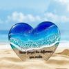 Ocean Pocket Heart Glass Beach Heart Ornament Handmade Pocket Sea Mini Heart Keepsake Gift for Friend Valentine's Day Birthday
