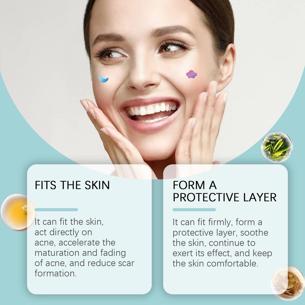 4 формы пластырей от прыщей для лица, покрытия от прыщей, гидроколлоидные пластыри от прыщей, наклейки для покрытия прыщей 240 шт.
