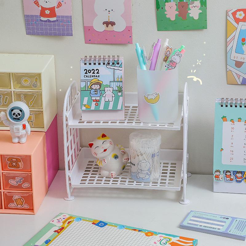 Cosmetic Jewelry Double-layer Folding Storage Rack Simple Home Desktop Bathroom Rack