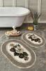 EPeddler Домашний декоративный узор, моющийся, овальный набор ковриков для ванной из 2 предметов