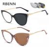 RBENN Outdoor Photochromic Reading Glasses Women TR90 Cat Eye Color Changing Eyeglasses Female Chameleon Reader +1.50 1.75 2.50