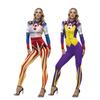 Adult Circus Performer Jumpsuit Full Body Costume One Piece Long Sleeve Bodysuit Stage Outfit for Halloween Party Role Play