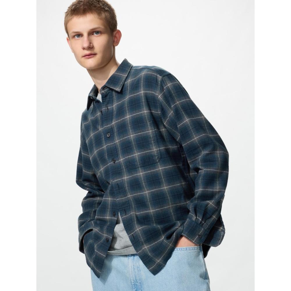 Uniqlo Фланелевая рубашка с омбре-клеткой