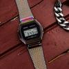 Casio Серия VINTAGE - квадратные ретро металлические маленькие квадратные спортивные часы радужного цвета кварцевый механизм нержавеющая сталь тканевый ремешок японский A1000PRW-1PRD