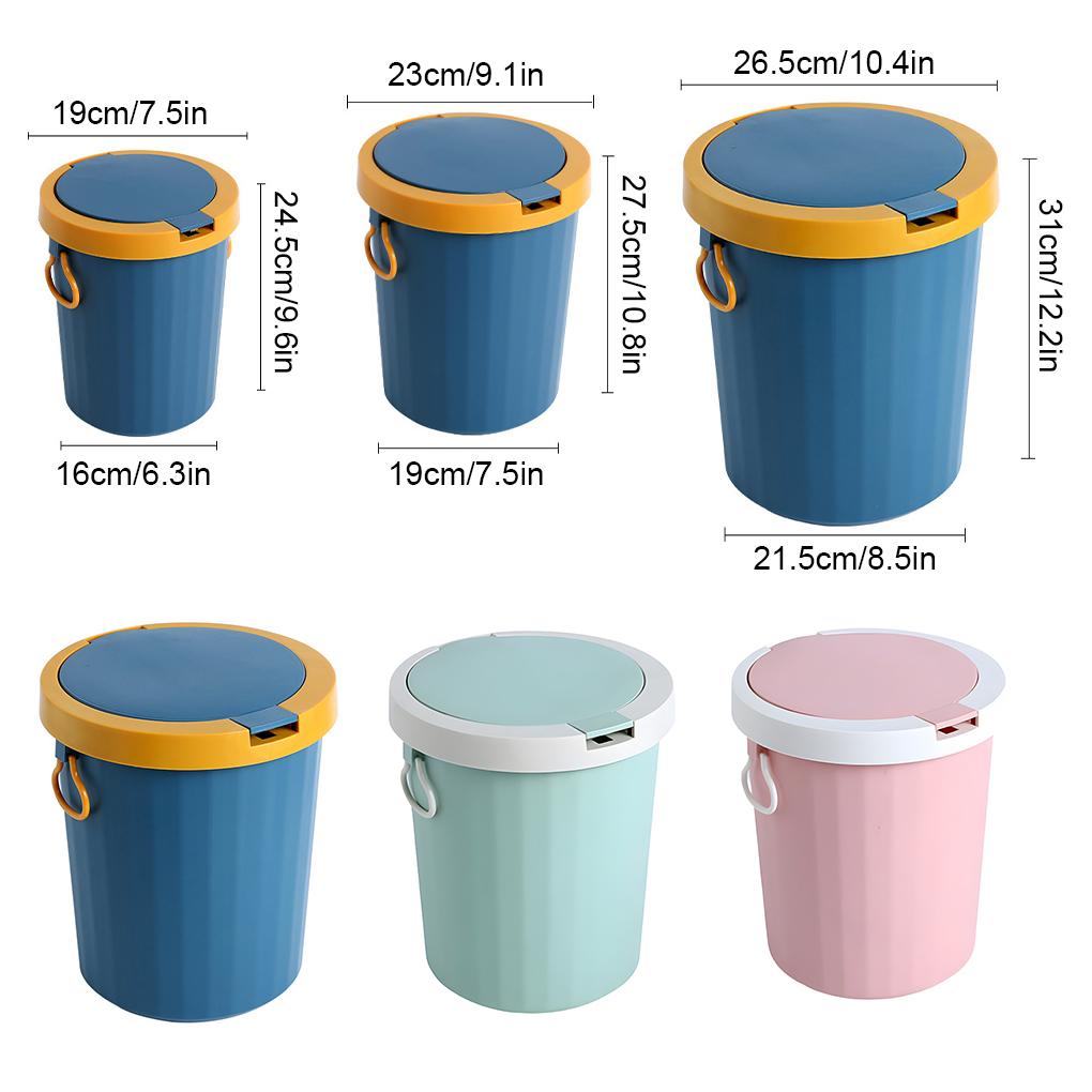 Nordic Contrasting Color Lid Trash Can - Sturdy Durable And Convenient For Household Items Cleaning Supplies Trash Cans