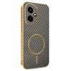 For Honor 400 5G (Global) Phone Case Carbon Fiber Textured Electroplated TPU Back Cover
