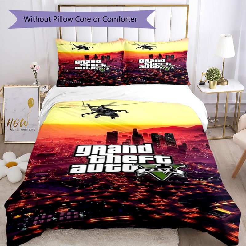 Grand Theft Auto Comforter Cover Set Design for Living Room Lightweight Christmas Gift