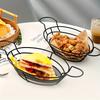 Корзина для картофеля фри Iron Art, столовая посуда, тарелка для закусок, корзина для хранения жареной курицы, кухонная бытовая креативная тарелка для закусок с двумя ушками