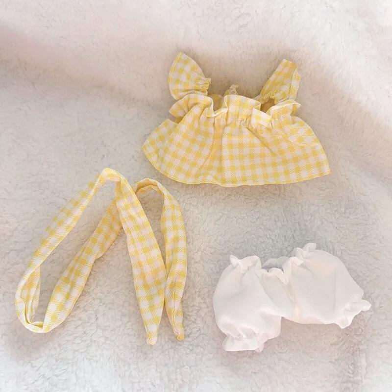 17 см симпатичная плюшевая мини-кукольная одежда аксессуары для кукол-идолов вишня/ананас комплект из трех предметов подарок