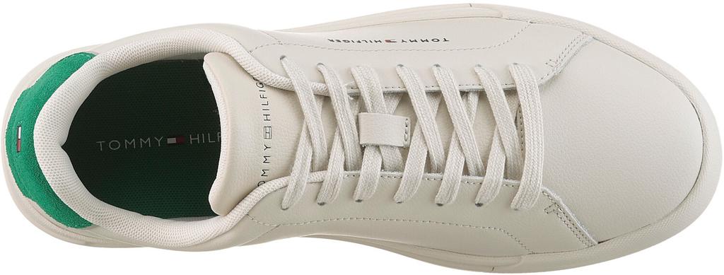 Кроссовки на платформе Tommy Hilfiger TH Court LTH Detail Ess бежевые кремово-зеленые