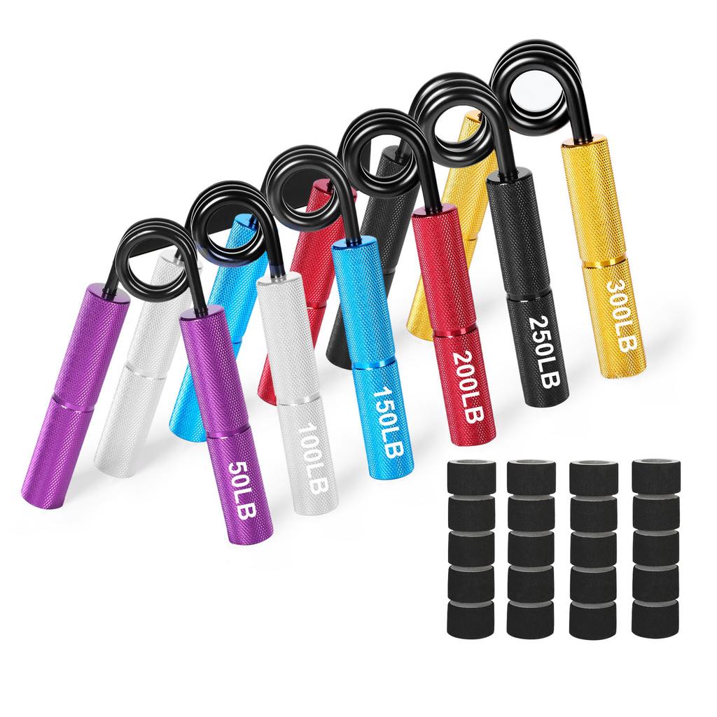 Heavy Duty Anti-Slip Gym Metal Hand Grips 100Lb-300Lbs Steel Cross Fit Silicone Strength Training Hand Exerciser Strengthener