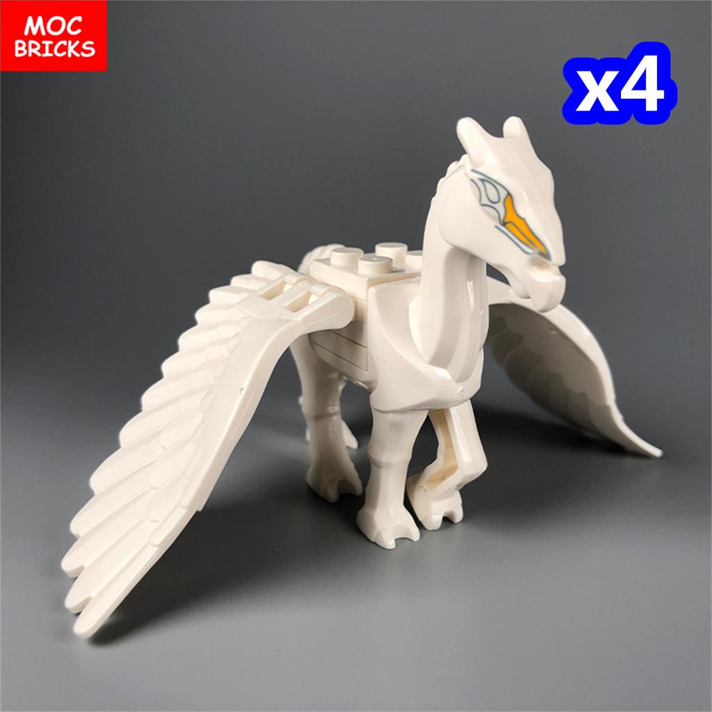 Non-Toxic Moc Bricks Window Fence Arch White Winter Snow Horse Figure City Architectural Church Accessories Children Christmas Toys