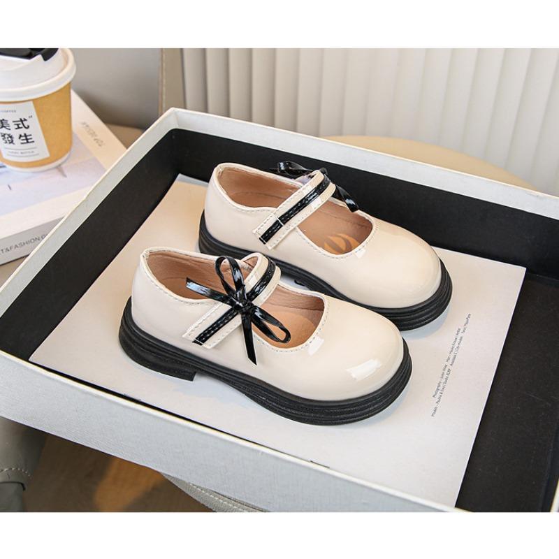 Детская обувь весна и осень новая корейская версия Bow Girl Princess Shoes студенческие туфли маленькие черные кожаные туфли Tide