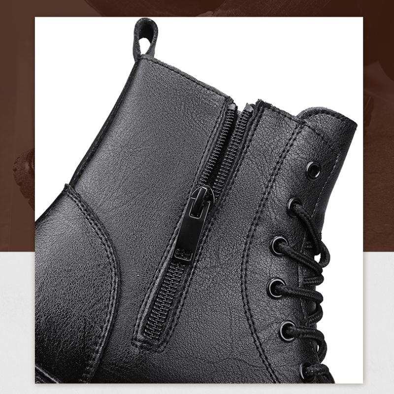 Мужские высокие кожаные ботинки на молнии Ботильоны для активного отдыха Мягкая обувь