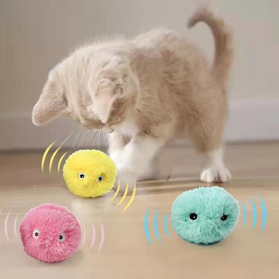 Умные игрушки для кошек, интерактивный мяч, плюшевая электрическая обучающая игрушка с кошачьей мятой, котенок, сенсорное звучание, продукт для домашних животных, игрушка-писк, мяч, товары для кошек